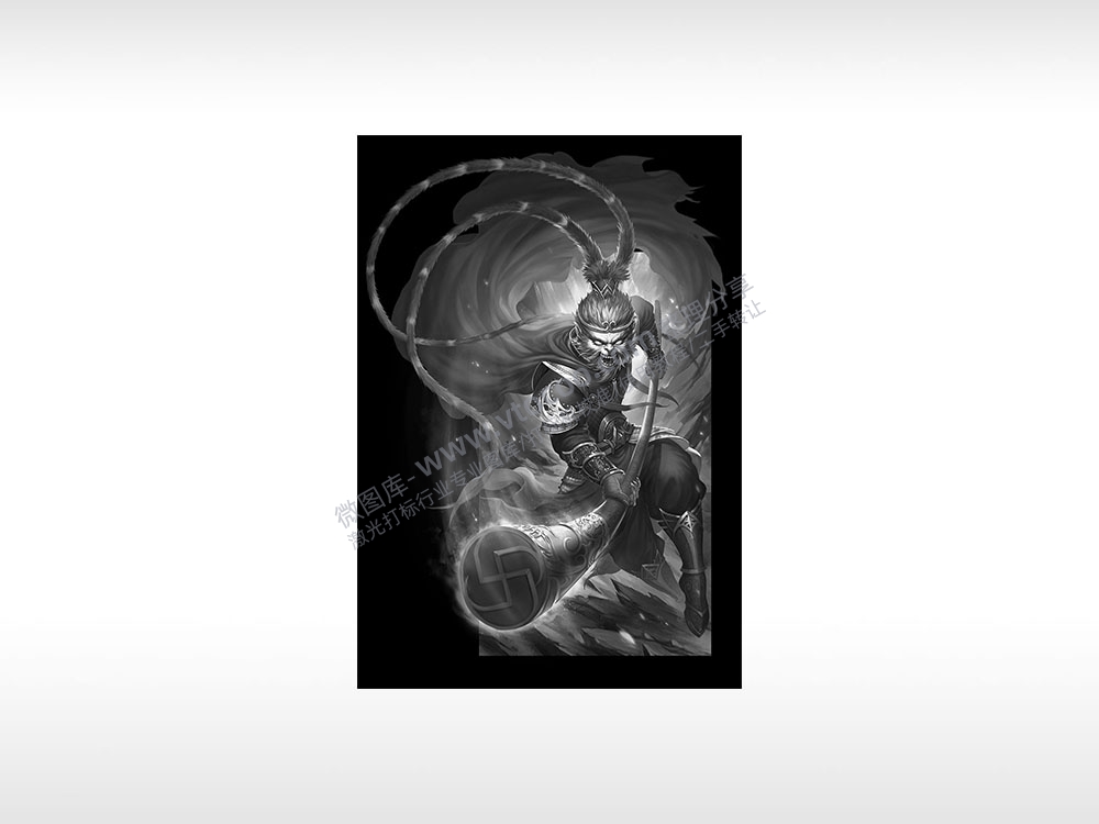 猴子孙大圣孙悟空美猴王金箍棒大战通用位图激光打标文件