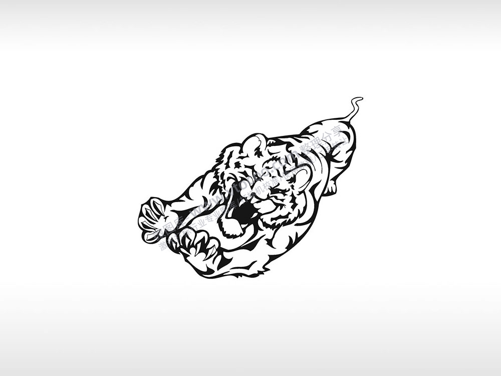 老虎胖脸虎张爪老虎AI8.0格式激光打标文件通用矢量图
