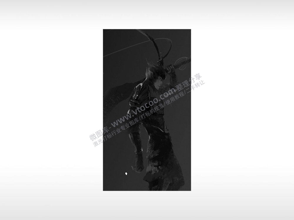 猴子孙悟空孙大圣大话西游手持大刀通用位图激光打标文件