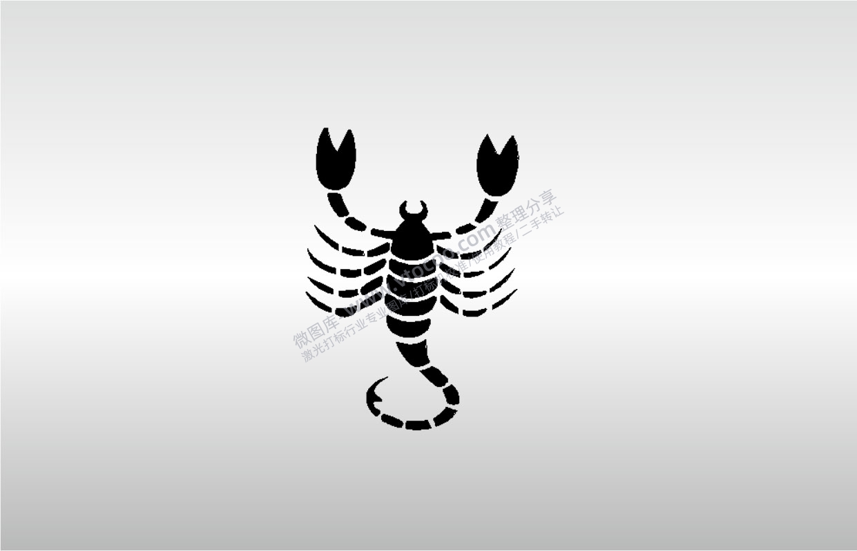 激光打标机摆摊素材 金橙子EZCAD打标专用03蝎子天蝎座星座卡通