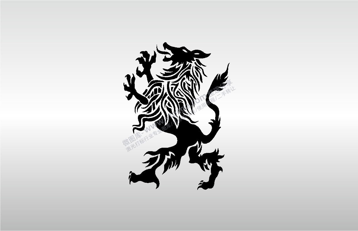 激光打标机摆摊素材 金橙子EZCAD打标专用43狮子卡通艺术设计图案