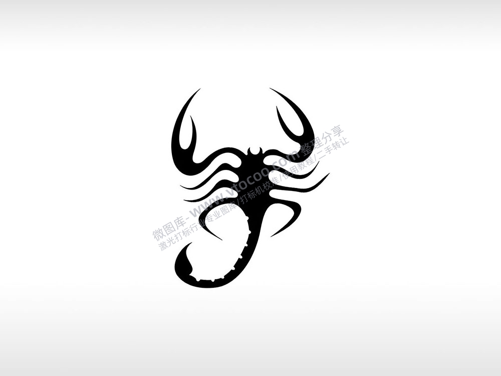 蝎子大蝎子蝎子剪影漫威超级反派AI8.0格式激光打标文件通用矢量图