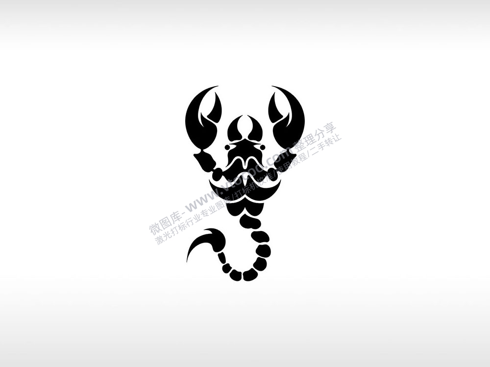 蝎子公爵蝎子节肢动物AI8.0格式激光打标文件通用矢量图