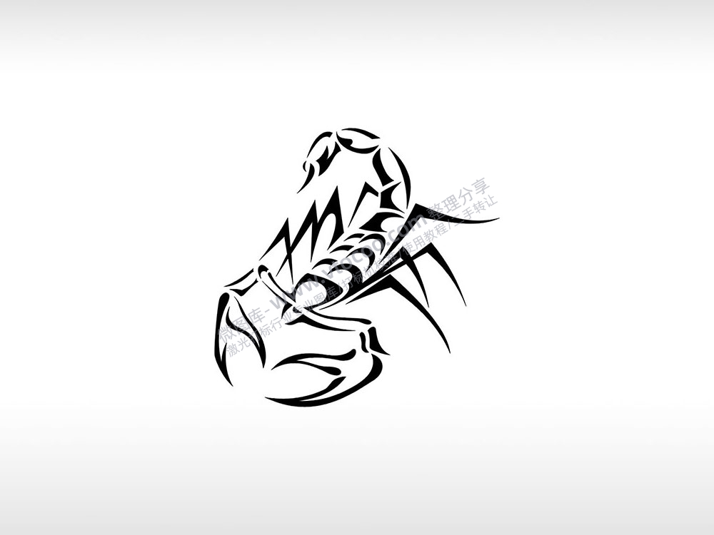 蝎子蝎子摆尾蝎子logo节肢动物AI8.0格式激光打标文件通用矢量图