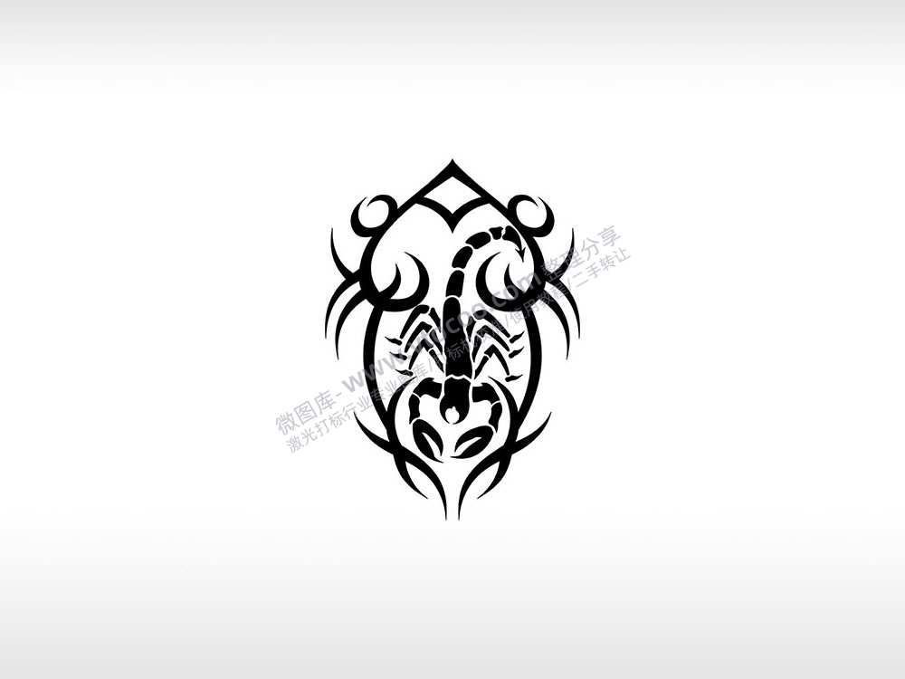 蝎子logo蝎子纹身logo节肢动物AI8.0格式激光打标文件通用矢量图