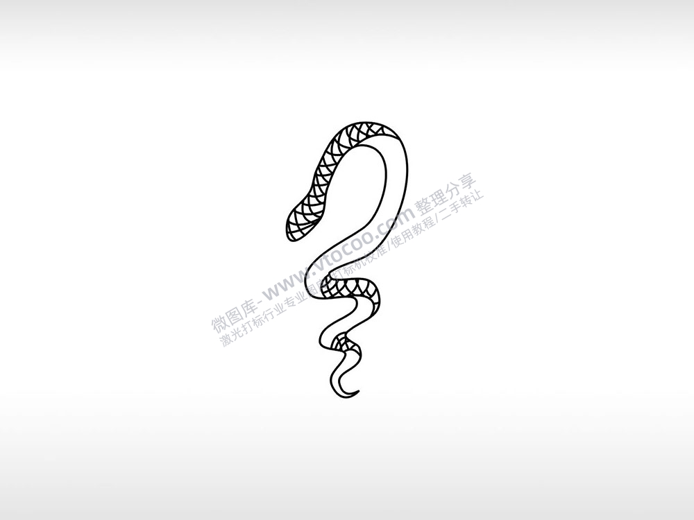 蛇木乃伊蛇爬行动物AI8.0格式激光打标文件通用矢量图