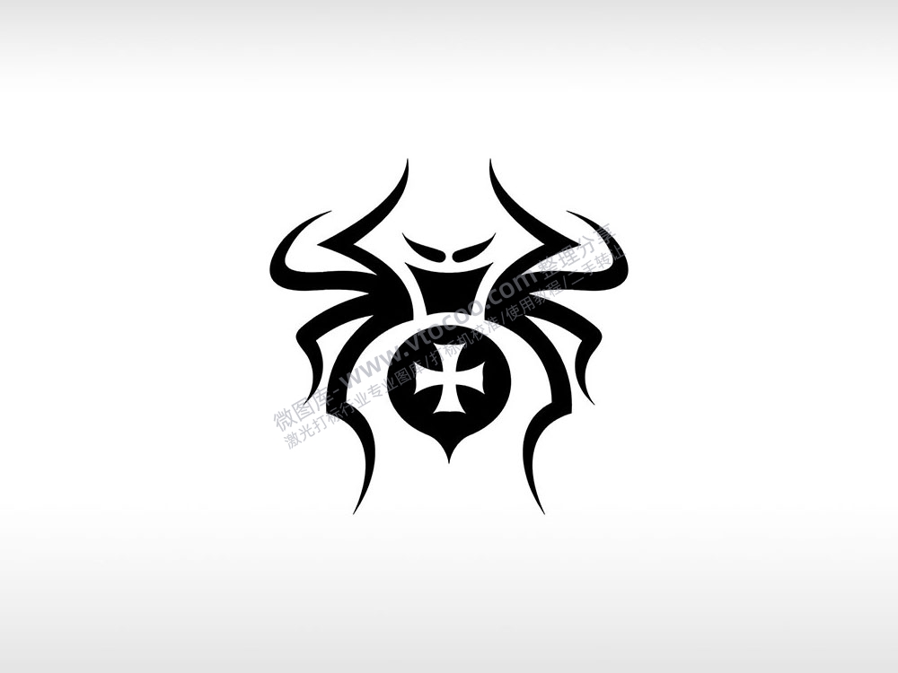 蜘蛛logo笑脸蜘蛛AI8.0格式激光打标文件通用矢量图