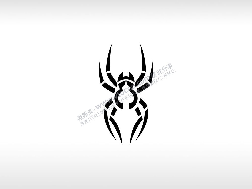蜘蛛logo蜘蛛兵黑暗的象征黑色AI8.0格式激光打标文件通用矢量图