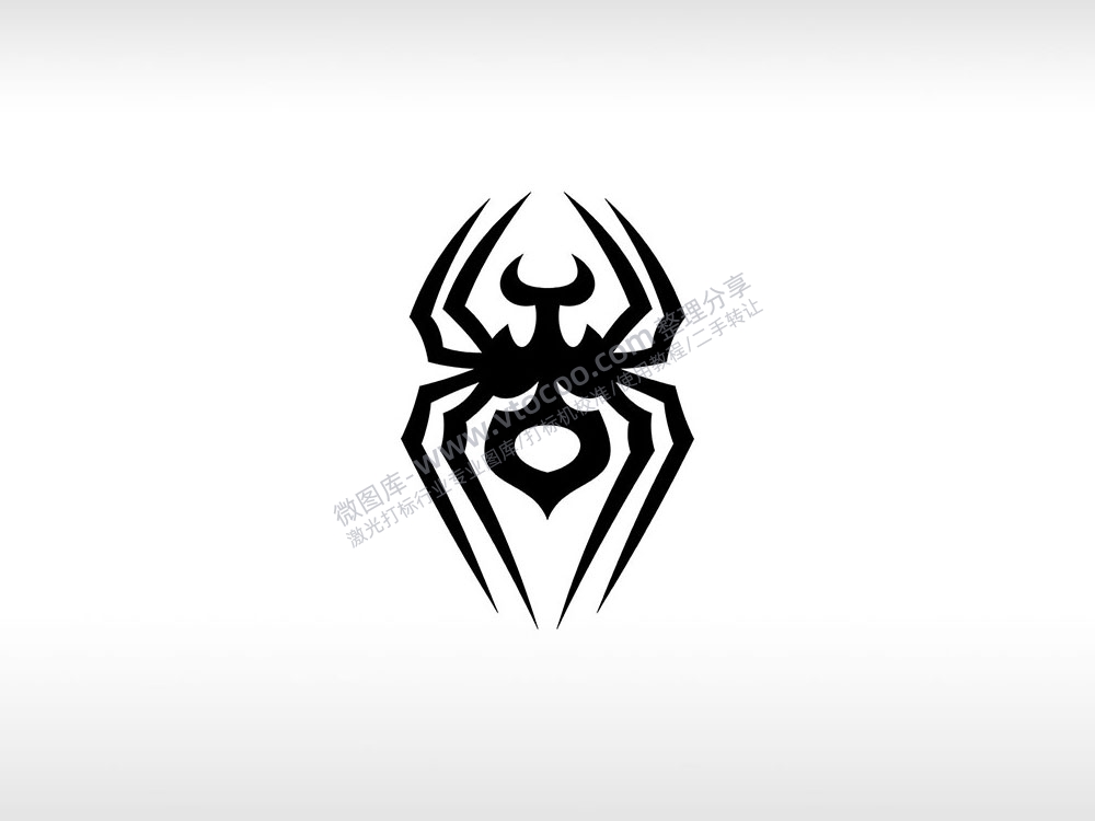 蜘蛛爱心蜘蛛logoAI8.0格式激光打标文件通用矢量图