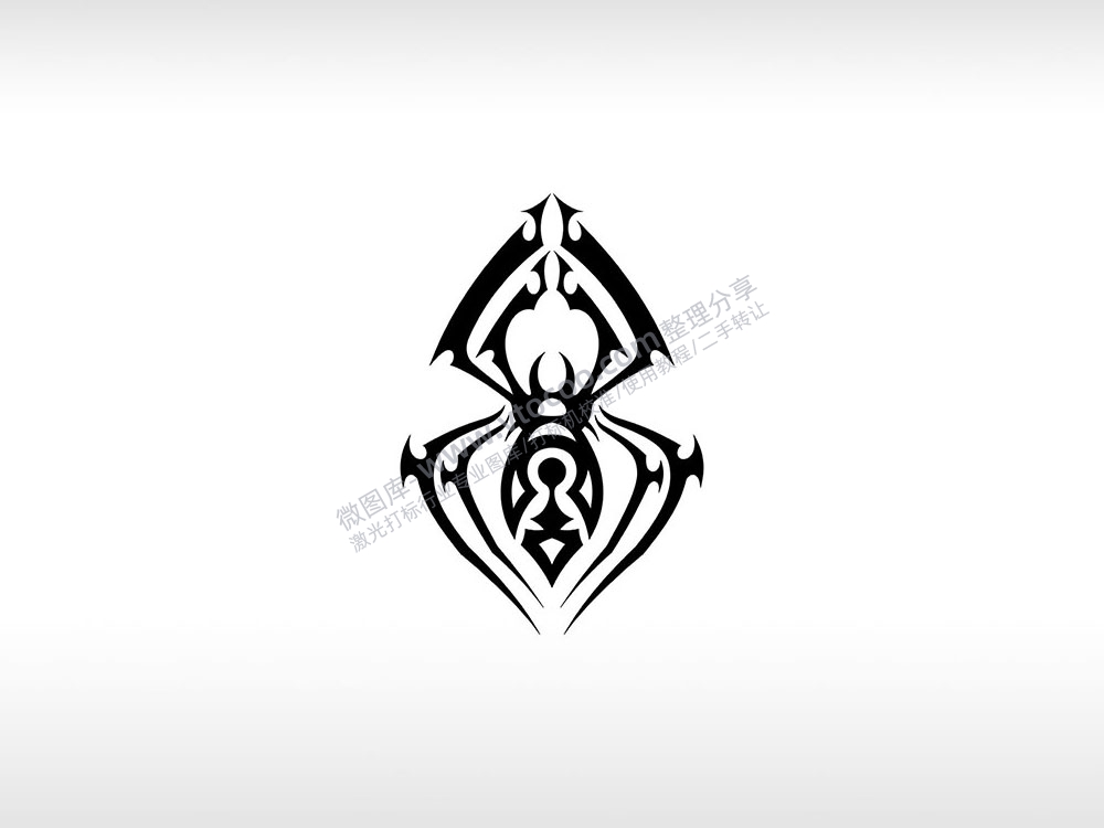 蜘蛛黑蜘蛛女王AI8.0格式激光打标文件通用矢量图
