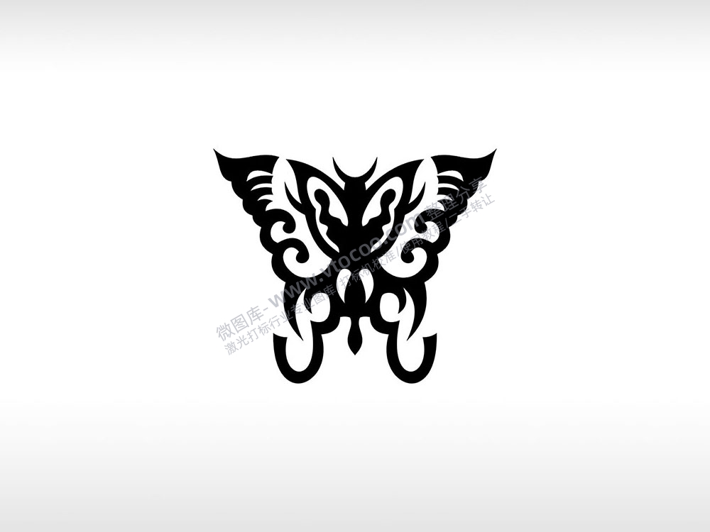 蝴蝶重生之希望昆虫AI8.0格式激光打标文件通用矢量图