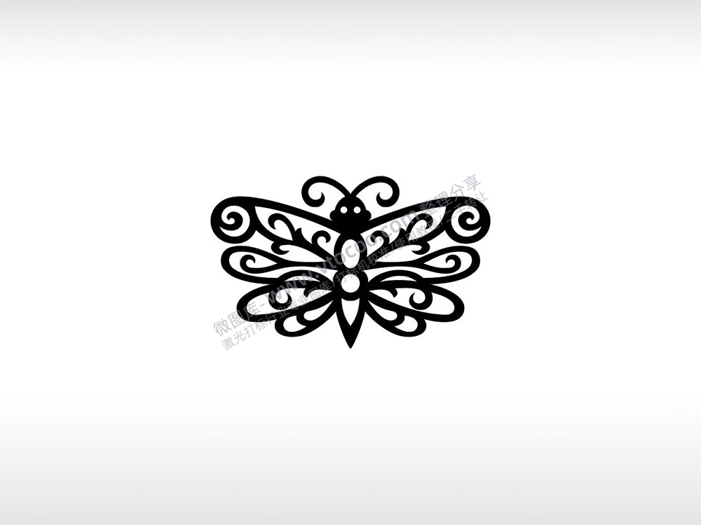 蝴蝶优雅重生之希望昆虫类AI8.0格式激光打标文件通用矢量图