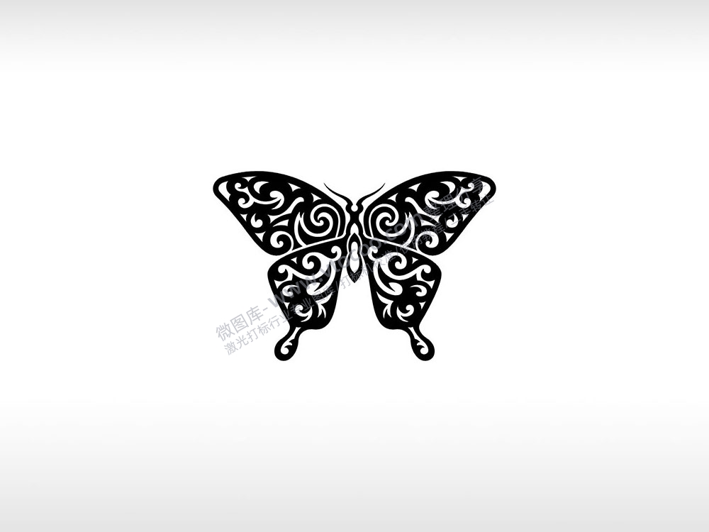 蝴蝶轻盈之美优雅昆虫AI8.0格式激光打标文件通用矢量图