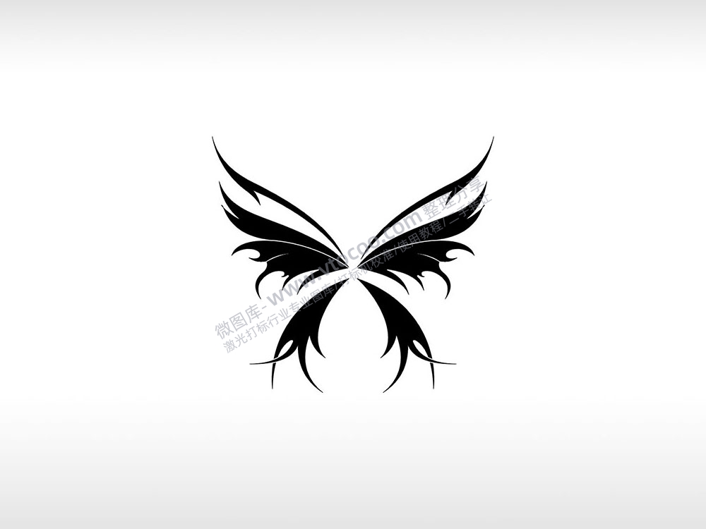 蝴蝶logo幸运和祝福轻盈之美AI8.0格式激光打标文件通用矢量图