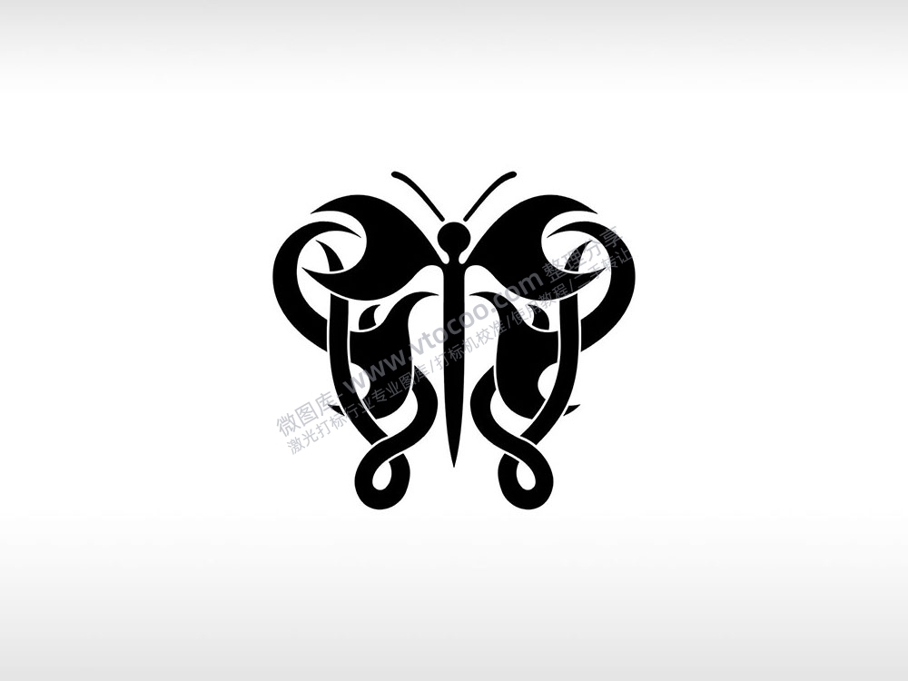 蝴蝶轻盈之美自由之翼重生之希望昆虫AI8.0格式激光打标文件通用矢量图