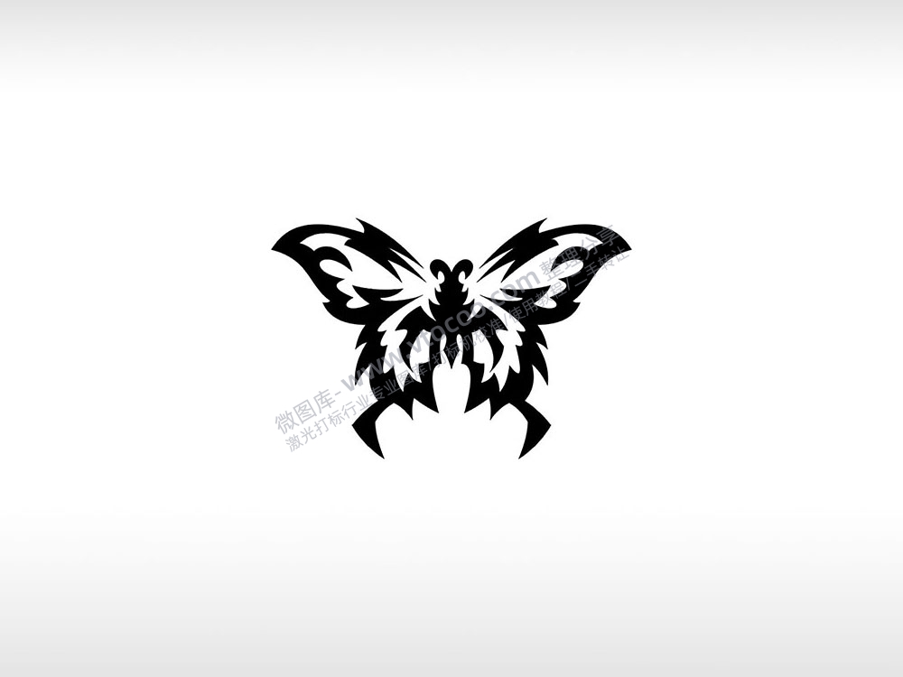 蝴蝶logo爱情与忠贞昆虫AI8.0格式激光打标文件通用矢量图