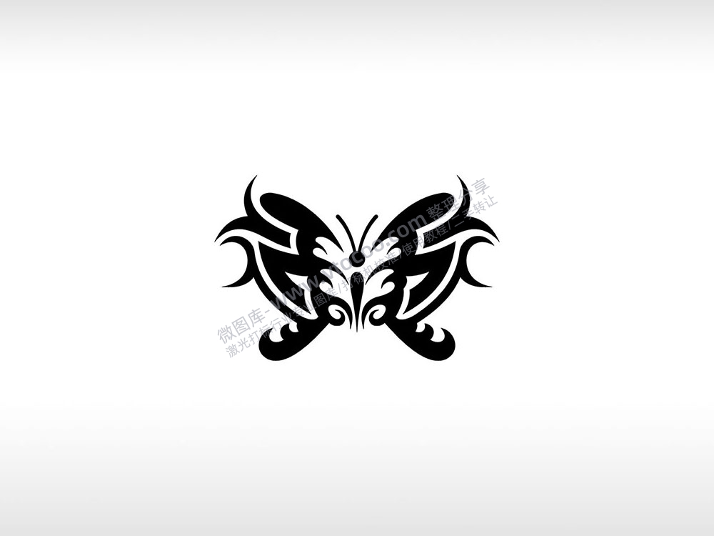 蝴蝶轻盈之美幸运和祝福昆虫AI8.0格式激光打标文件通用矢量图