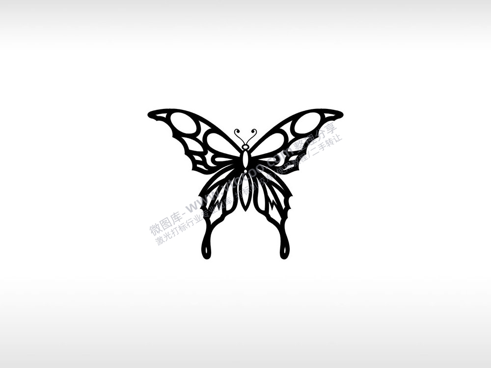 蝴蝶logo美丽向往祝福AI8.0格式激光打标文件通用矢量图