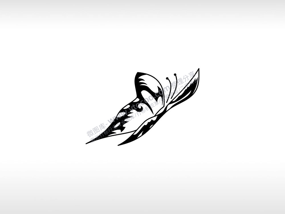 蝴蝶舞动飞行飞舞翩翩飞舞logo昆虫AI8.0格式激光打标文件通用矢量图