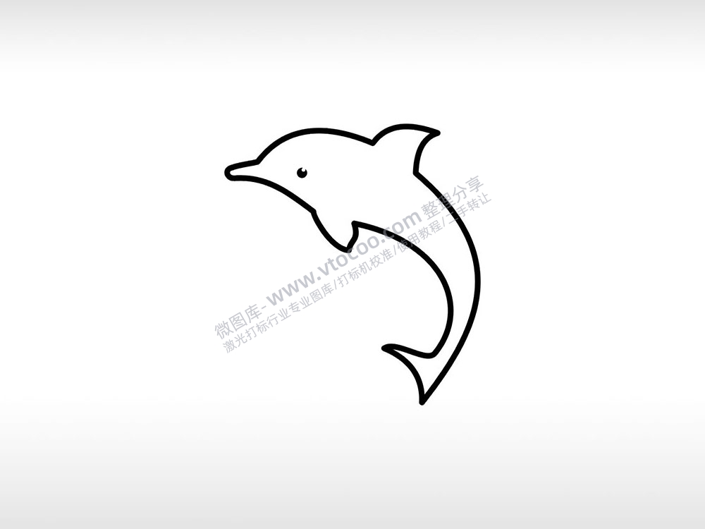 海洋单纯善良自由海洋动物AI8.0格式激光打标文件通用矢量图