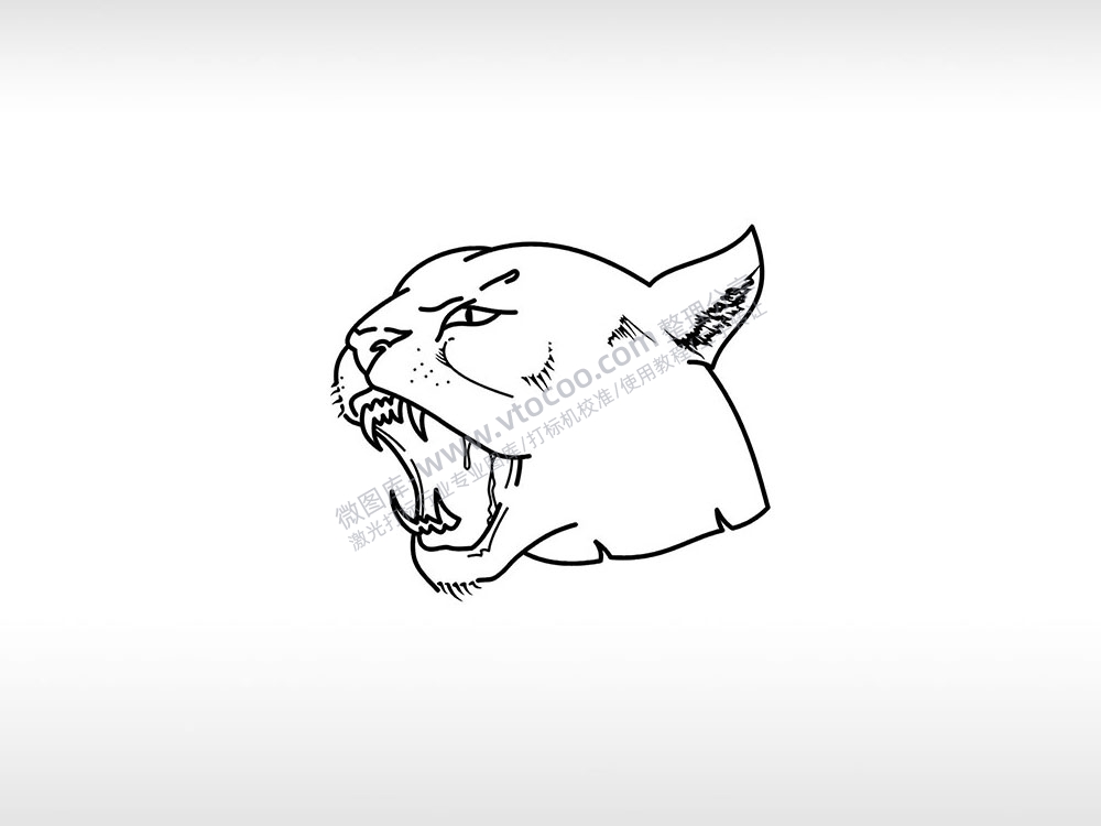 美洲豹速度咆哮贪婪条线图AI8.0格式激光打标文件通用矢量图