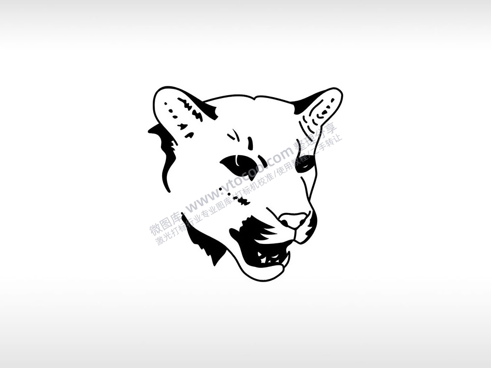 美洲豹卡通logo强大迅猛AI8.0格式激光打标文件通用矢量图