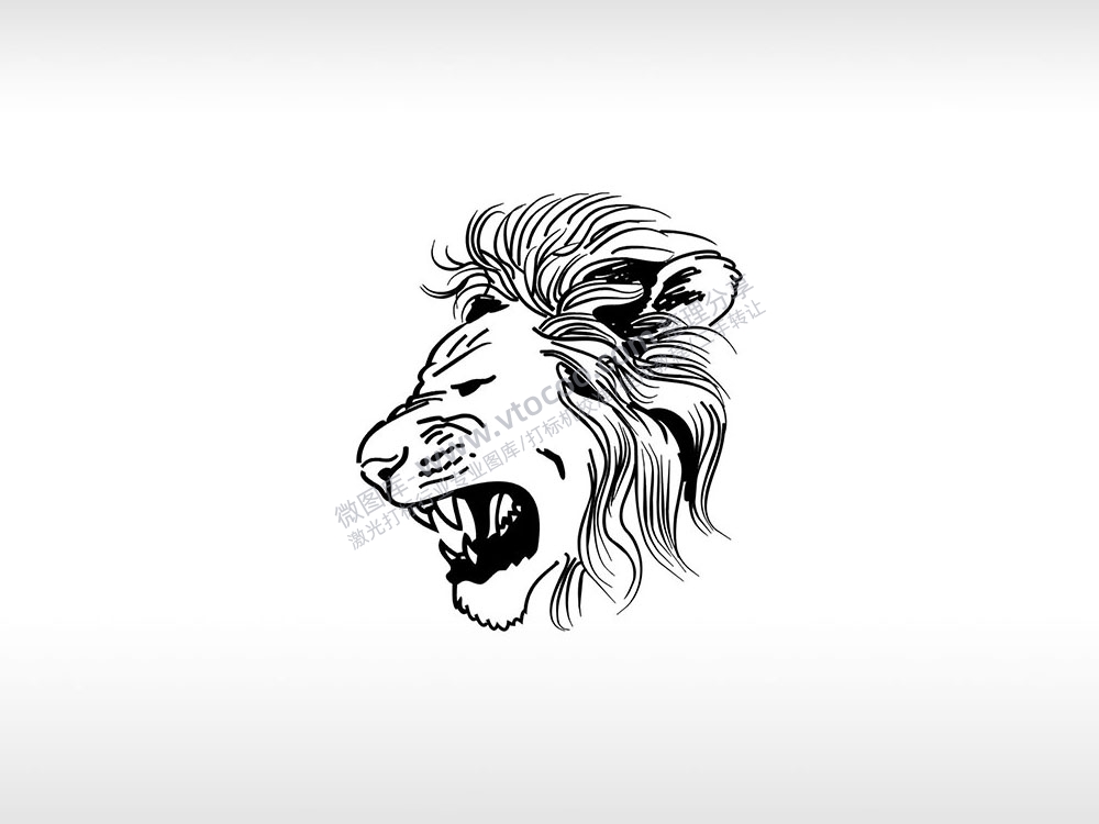 狮子怒吼暴怒领导者AI8.0格式激光打标文件通用矢量图