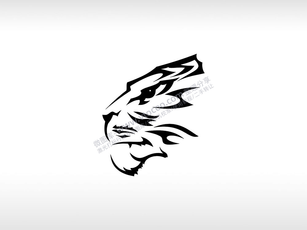 虎头logo吉祥如意卡通动物AI8.0格式激光打标文件通用矢量图