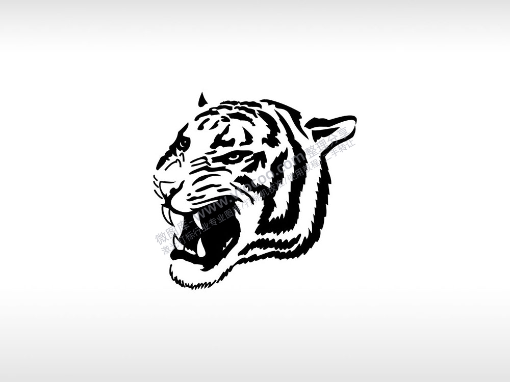 虎头权威怒吼咆哮勇猛AI8.0格式激光打标文件通用矢量图