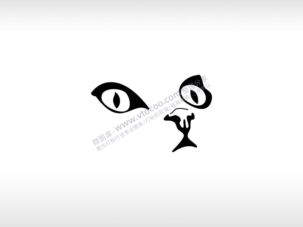 抽象猫logo简略风卡通AI8.0格式激光打标文件通用矢量图