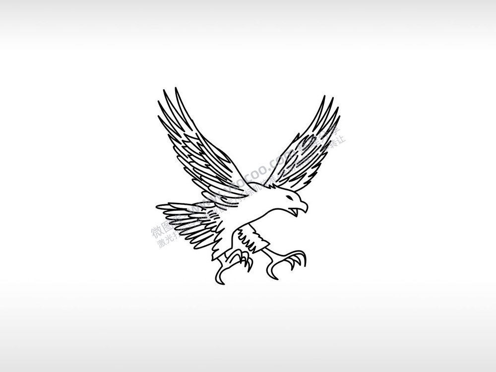 老鹰老鹰抓小鸡狩猎AI8.0格式激光打标文件通用矢量图