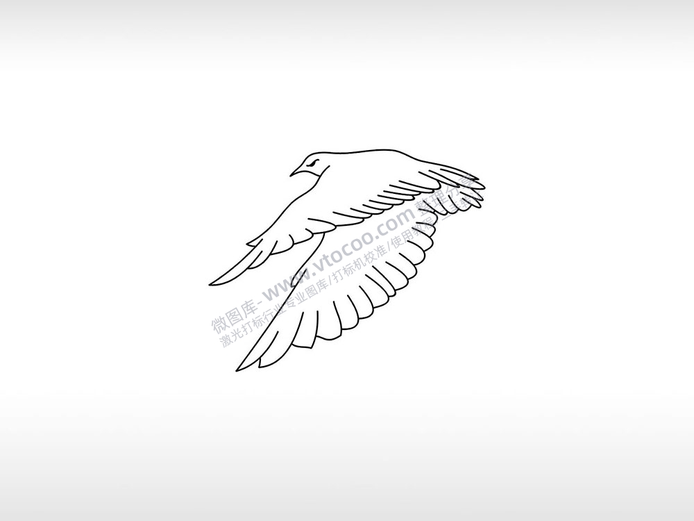 大鸟大鹏展翅狩猎鸟类AI8.0格式激光打标文件通用矢量图