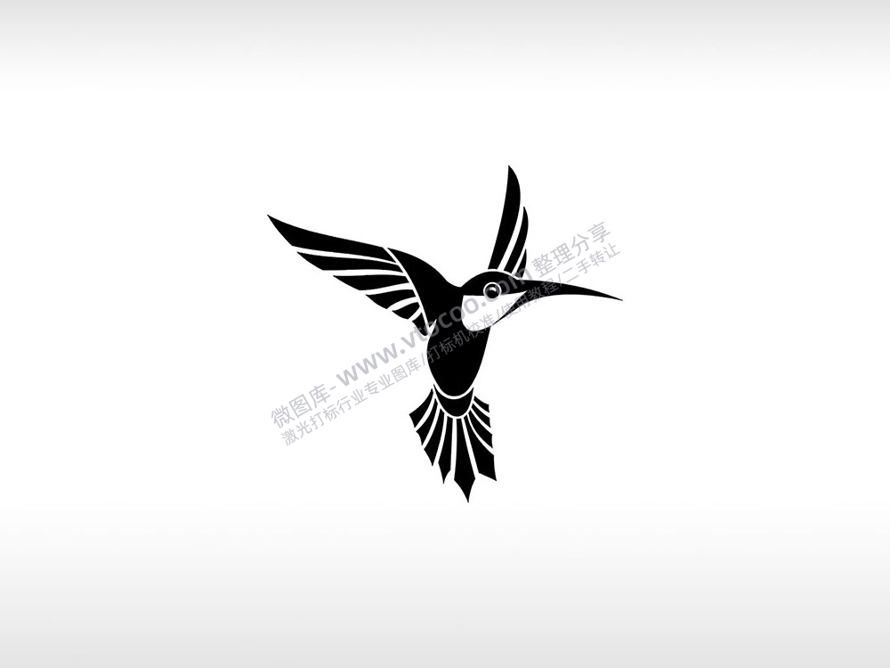 蜂鸟采蜜生命创造灵感承诺AI8.0格式激光打标文件通用矢量图