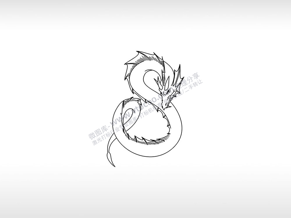 龙神logo七颗龙珠盘旋AI8.0格式激光打标文件通用矢量图