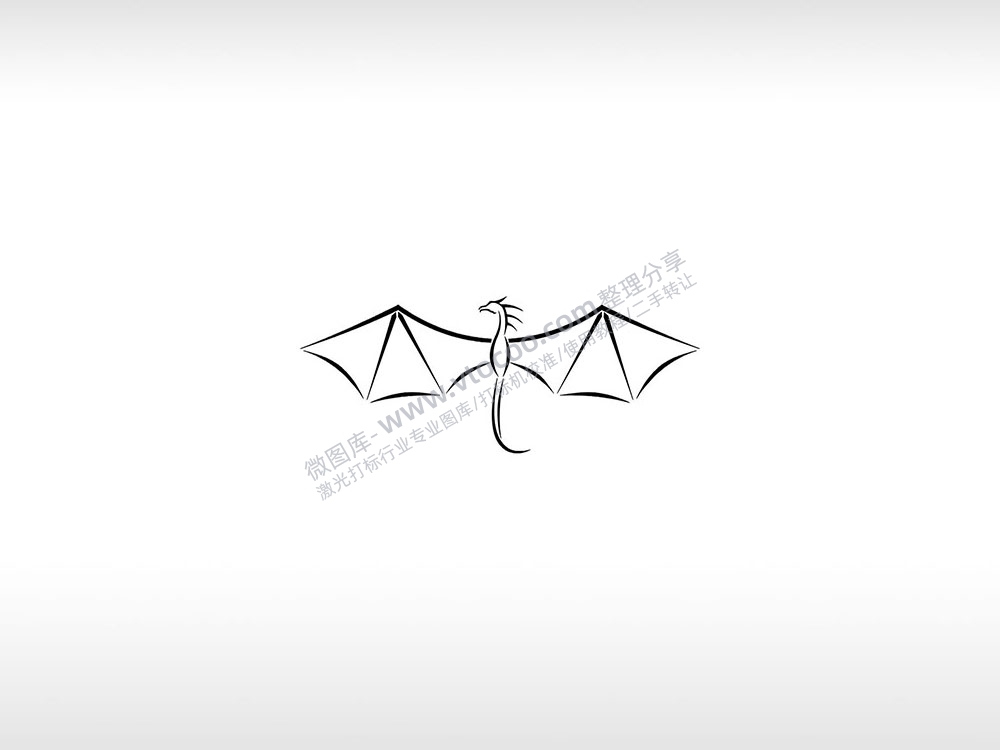 龙logo简略画龙王AI8.0格式激光打标文件通用矢量图