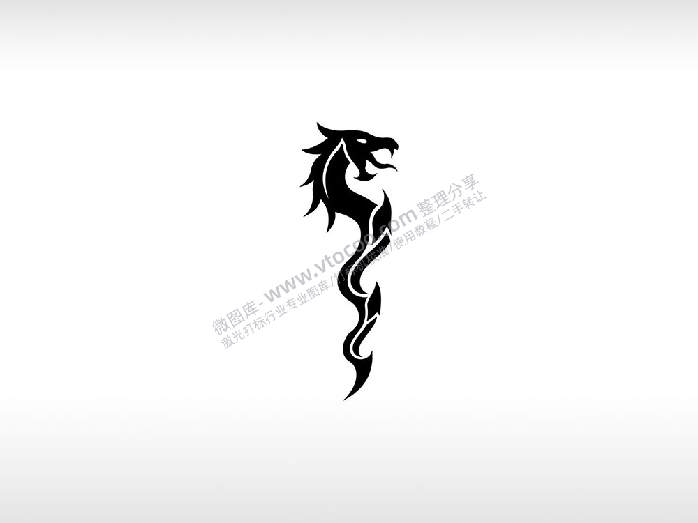 龙马精神龙王logo吐息AI8.0格式激光打标文件通用矢量图