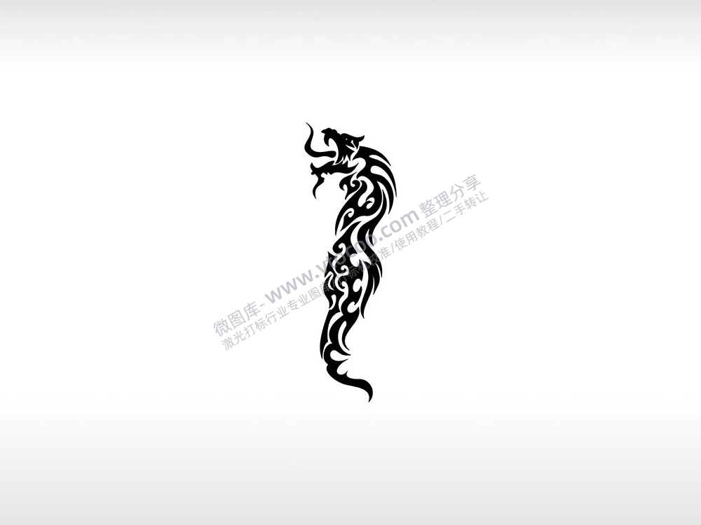 龙王吐息logo权威严AI8.0格式激光打标文件通用矢量图
