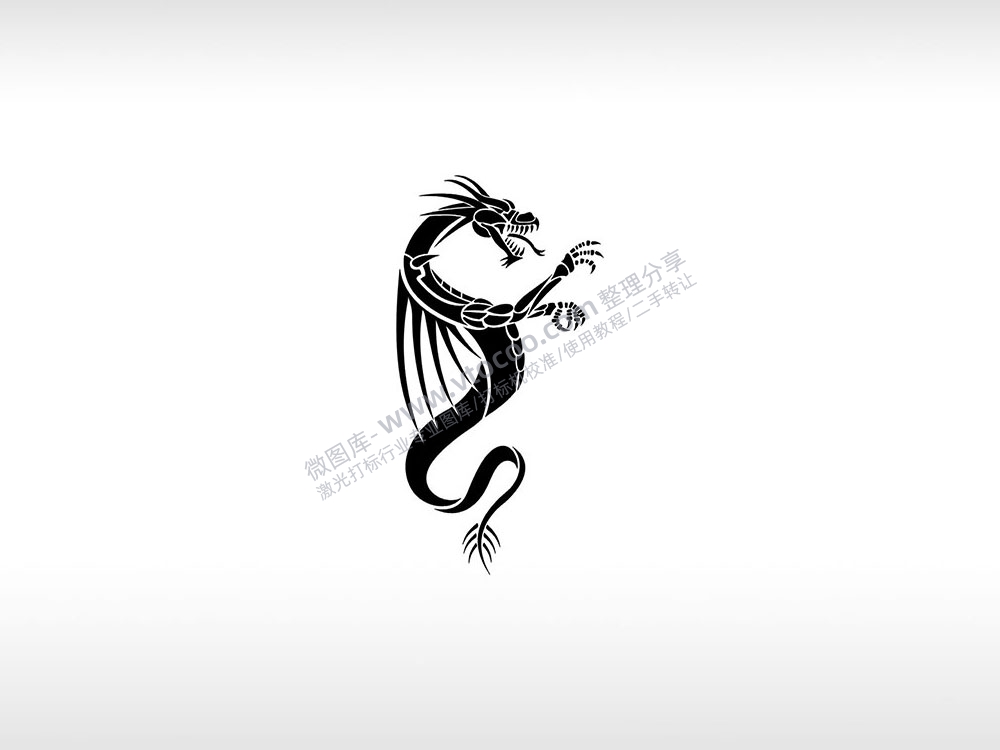 神龙吐息龙抓手龙族AI8.0格式激光打标文件通用矢量图