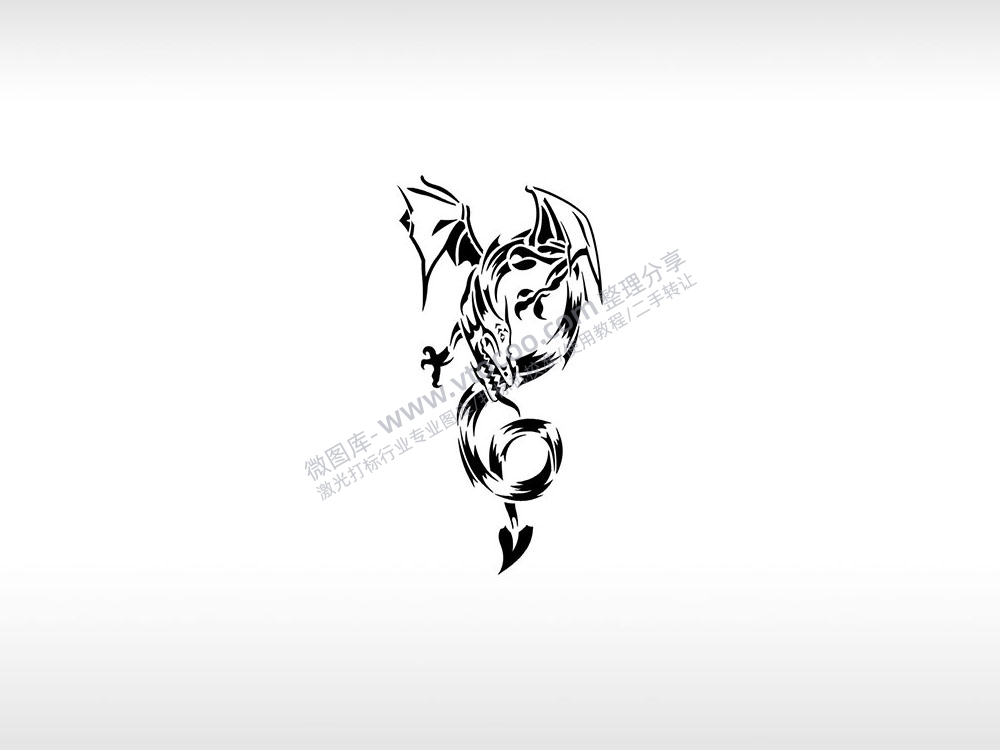恶龙王吐息盘旋龙族AI8.0格式激光打标文件通用矢量图