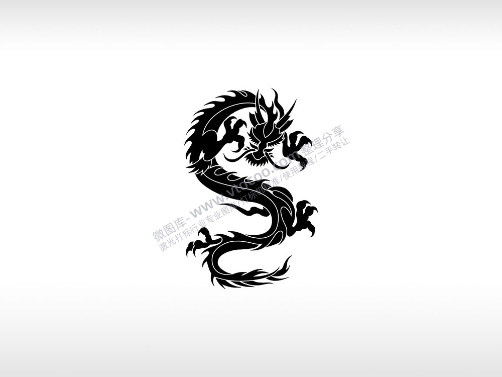 身龙爪手叹息AI8.0格式激光打标文件通用矢量图