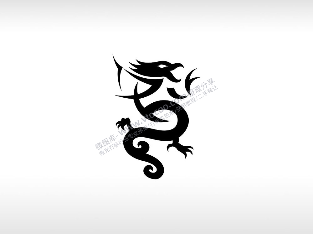 金龙吸财吐息龙族AI8.0格式激光打标文件通用矢量图