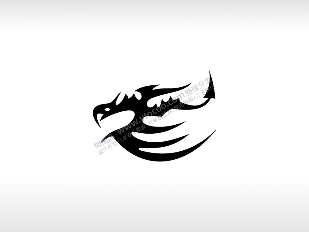 鹦鹉龙抽象派龙族AI8.0格式激光打标文件通用矢量图