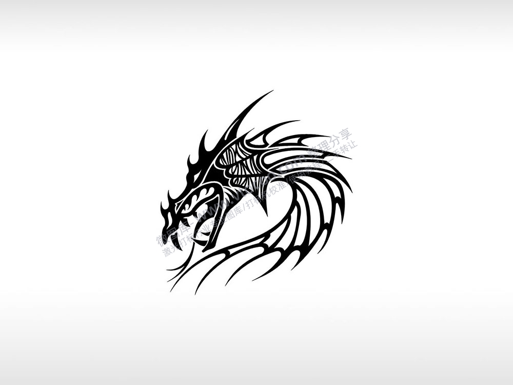 神龙摆尾logo吐息龙族AI8.0格式激光打标文件通用矢量图