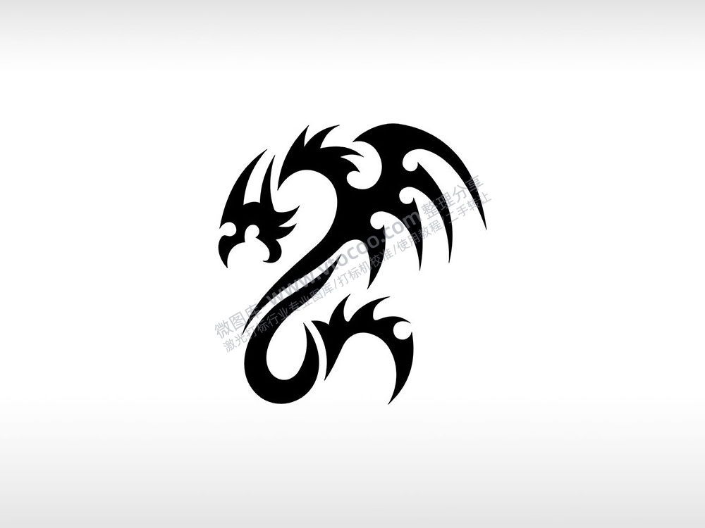 恶龙吐息盘旋龙族AI8.0格式激光打标文件通用矢量图