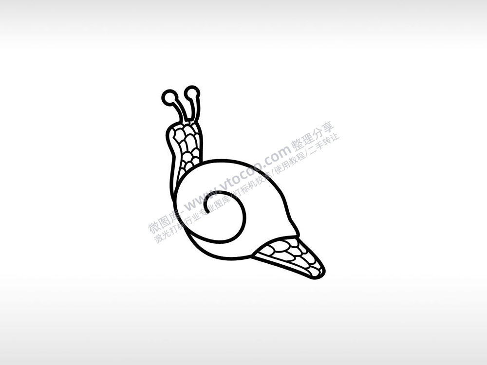 蜗牛搬家坚持耐心安全感AI8.0格式激光打标文件通用矢量图