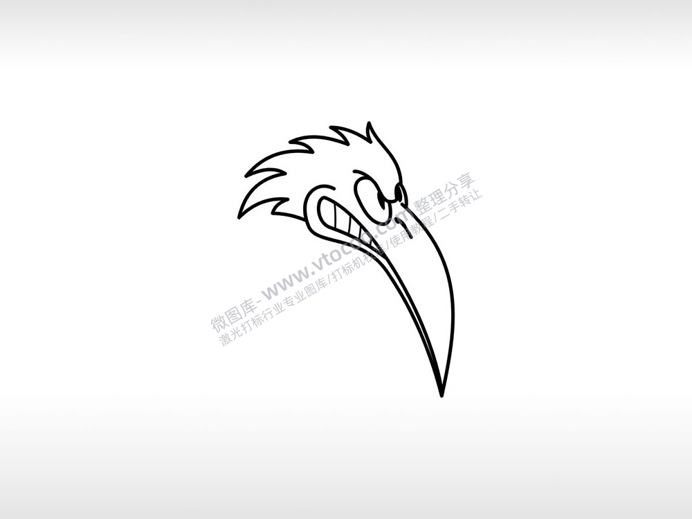 乌鸦卡通logo阴险AI8.0格式激光打标文件通用矢量图