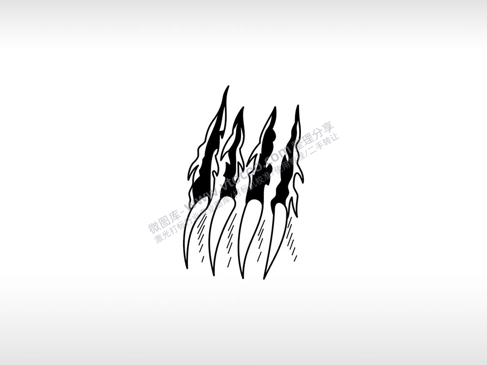 爪子抓痕撕裂破开黑暗动作AI8.0格式激光打标文件通用矢量图