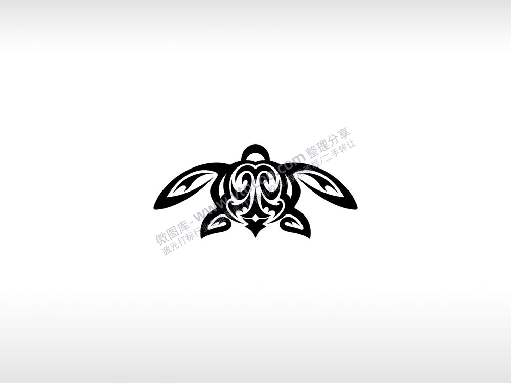 绿海龟绿箭龟安全感海洋动物AI8.0格式激光打标文件通用矢量图