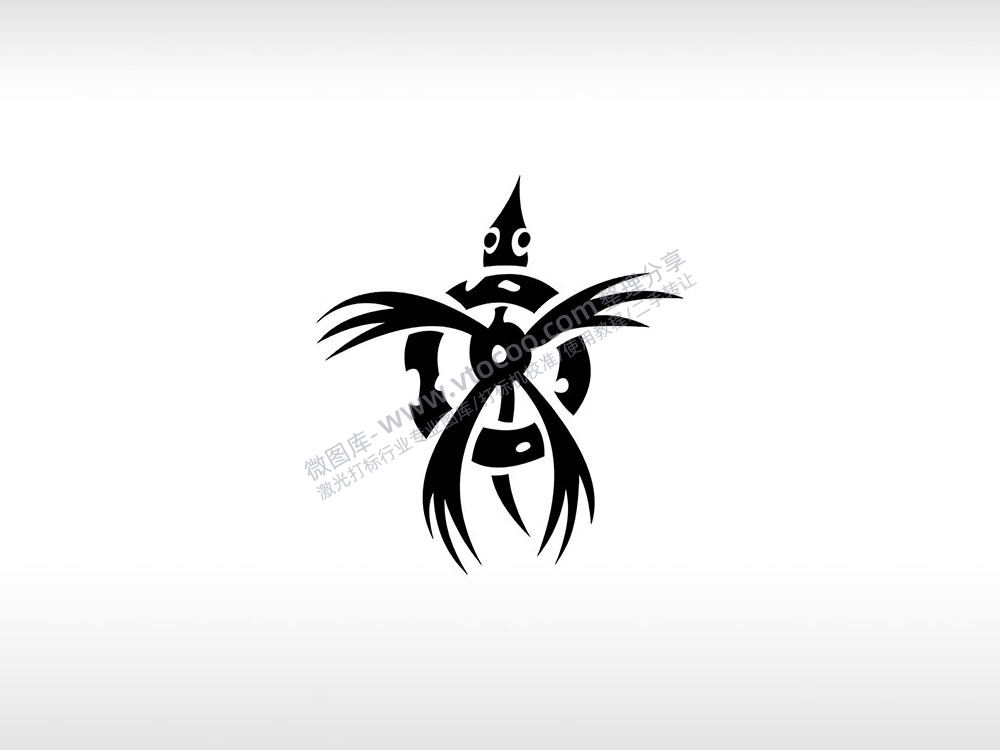 陀螺鸟旋转鸟类AI8.0格式激光打标文件通用矢量图