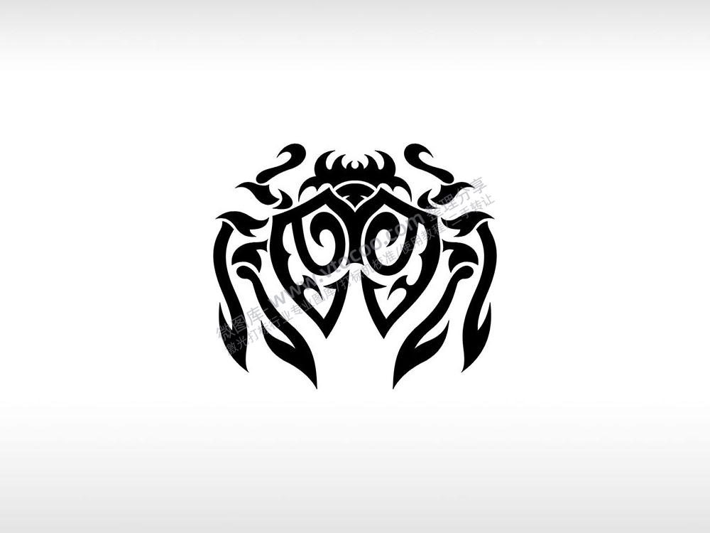 蜘蛛母后logo图腾AI8.0格式激光打标文件通用矢量图